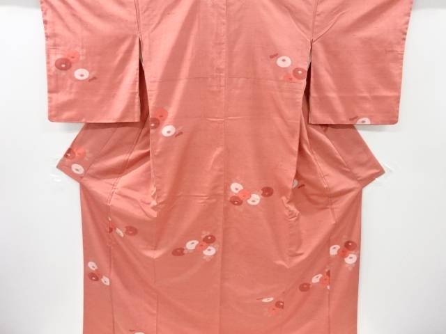 菱屋六右ヱ門 万寿菊模様織り出し手織り節紬着物 リサイクル 中古 Andapt Com