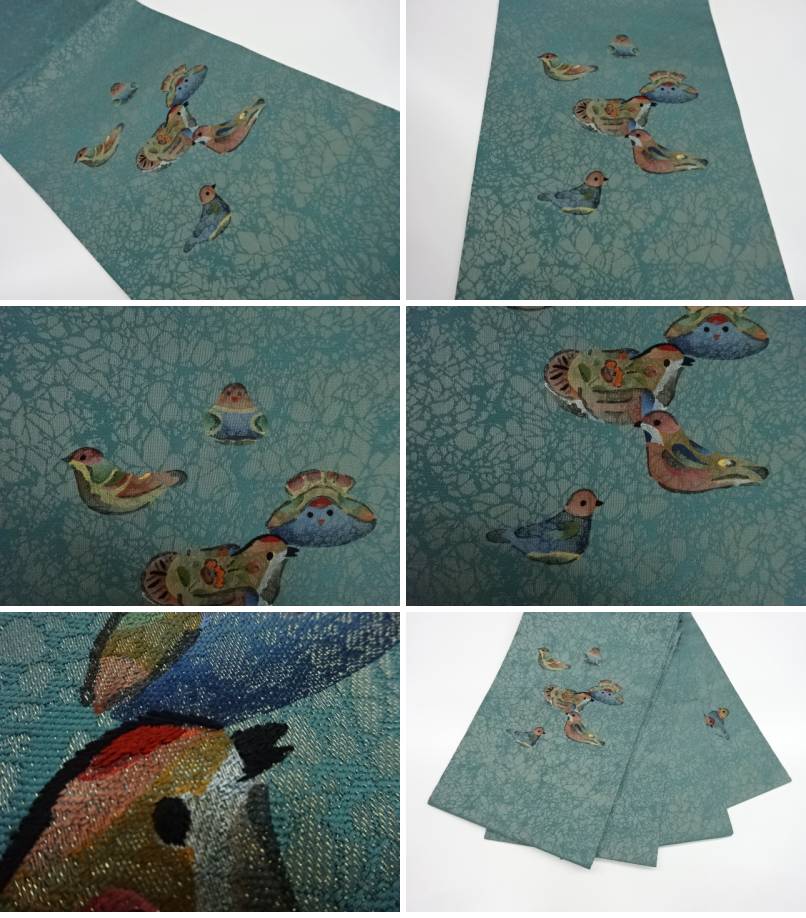 絵描きもの 飛禽飾り付け袋帯 リサイクル 中古 Muebleshabana Com