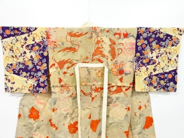 江戸縮緬富士に牡丹 百合模様胴抜き長襦袢 アンティーク 中古 Kanal9tv Com