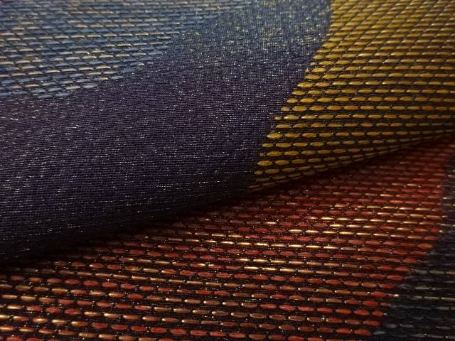 都喜ェ門 虹彩道長取り模様織出し袋帯 リサイクル 中古 Salon Raquet De