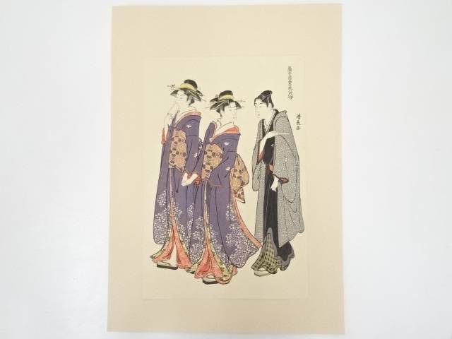 鳥居清長 此の程遊里物言う花舎 橘妓と若勝利者 手摺り浮世絵ウッドブロック線描 Drjeffkaplan Com