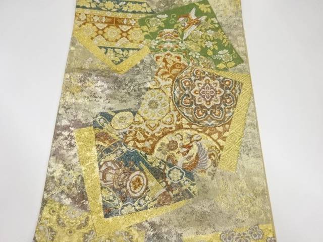 若者の大愛商品 色紙に華文 和楽器 花鳥模様織出し袋帯 リサイクル 中古 帯 Williamsav Com