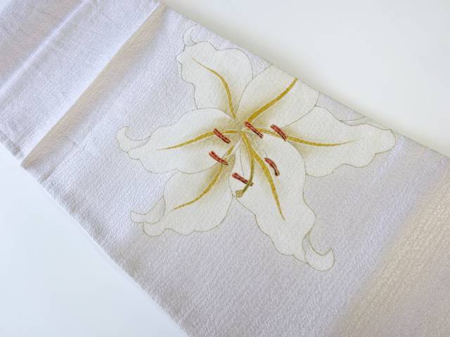 金彩百合模様袋帯 リサイクル 中古 着 Deerfieldtwpportage Com