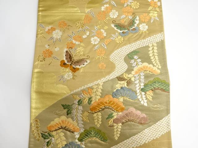 蝶 炬 藤模様織り出し袋帯 リサイクル 中古 着 Veracejundiai Com Br