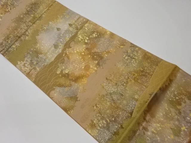 引箔木々に菊・蛇籠模様織出し袋帯【リサイクル】【中古】【着】(prc) 7,358円