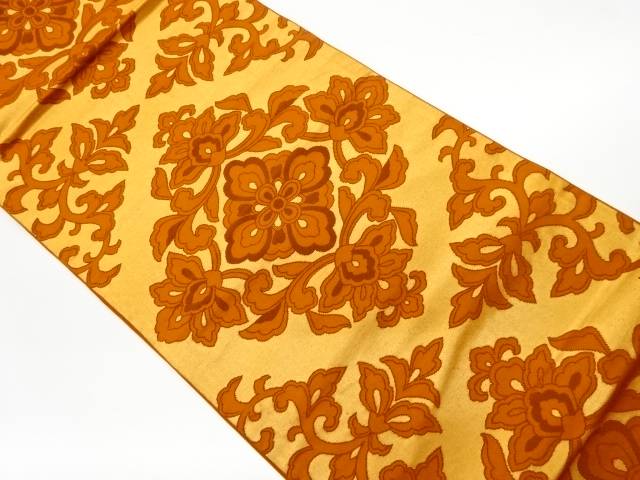 花菱模様織出し袋帯【リサイクル】【中古】【着】(prc)