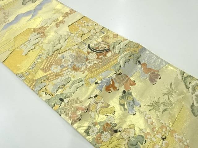 本金箔堂上家の蹴鞠織出し袋帯