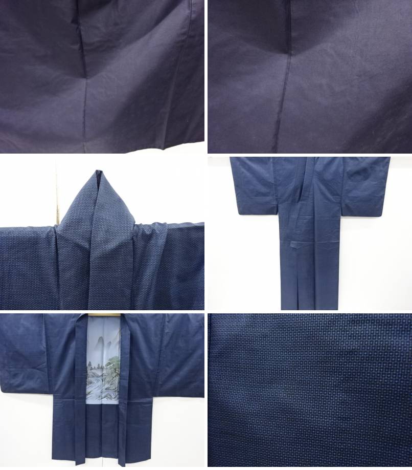 本場泥大島紬100亀甲男物着物アンサンブル【リサイクル】【中古】【着】