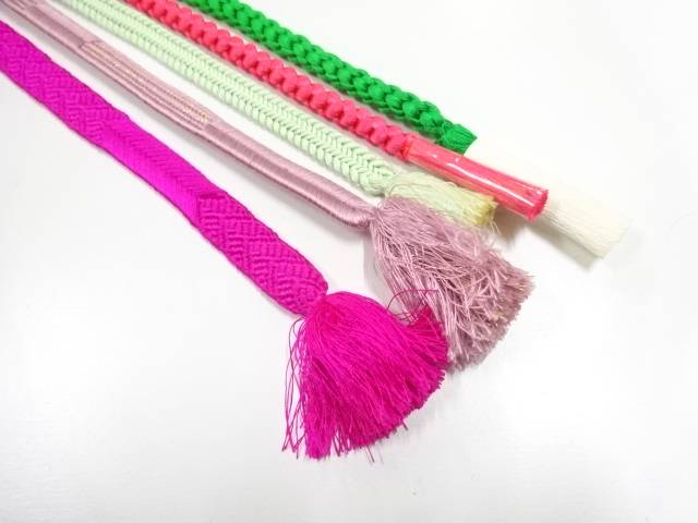正絹 手組み帯締め5本セット