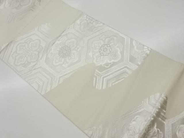 ヱ霞取りに亀甲・華紋模様織出し袋帯【リサイクル】【中古】【着】(prc)