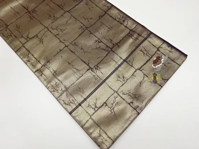 7772円 新着 かるべ製 隠れ笠に分銅模様織出し袋帯