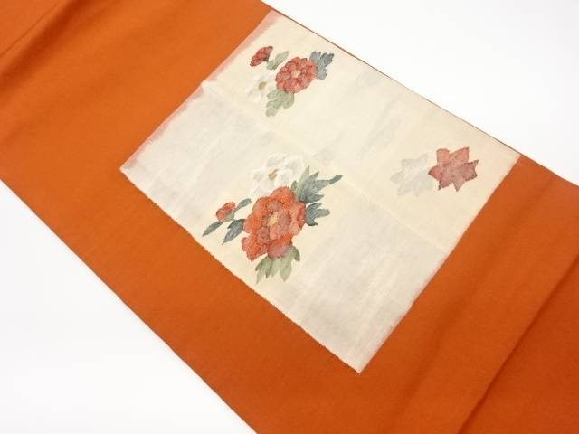 すくい織格子に花々模様織出し袋帯【リサイクル】【中古】【着】(prc)｜Kimono-Shinei　２号店