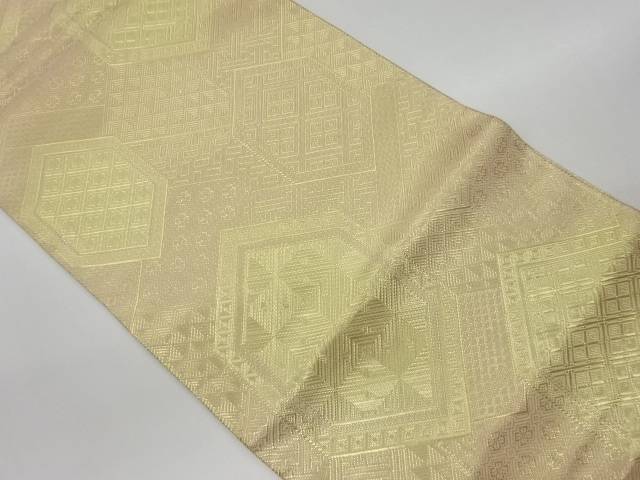 佐賀錦変わり亀甲に菱模様織出し全通袋帯【リサイクル】【中古】【着】(prc)