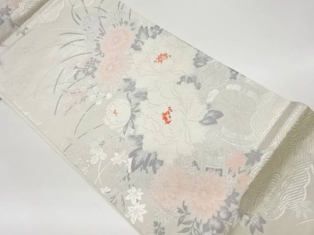 花車模様織出し袋帯【リサイクル】【中古】【着】(prc)