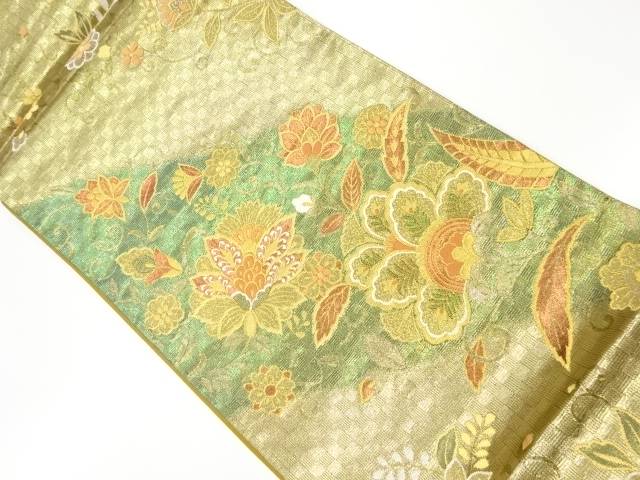 帯 花唐草模様織出し袋帯【リサイクル】【中古】【着】：Kimono-Shinei