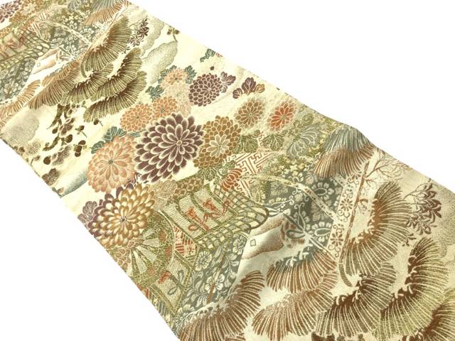 ブランド名 草花に鳥模様 交繊 名古屋帯 www.businessdayonline.com