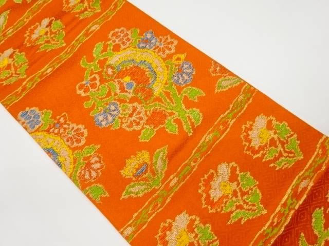 印度草花文織出し袋帯【リサイクル】【中古】【着】(prc)