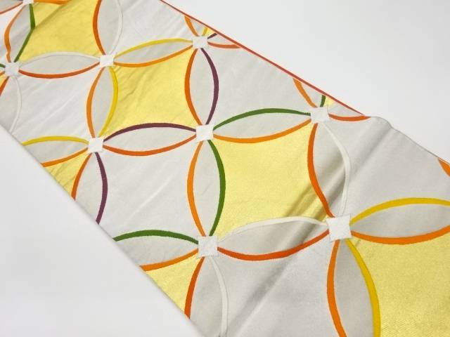 七宝・菱模様織出し袋帯【リサイクル】【中古】【着】(prc)｜Kimono-Shinei　２号店