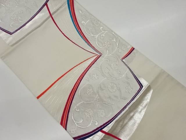 蝶に花唐草模様織出し袋帯【リサイクル】【中古】【着】(prc) 7,358円