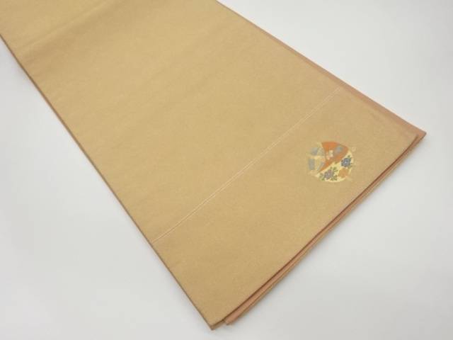 糸巻きに牡丹・菖蒲模様織出し袋帯【リサイクル】【中古】【着】(prc)