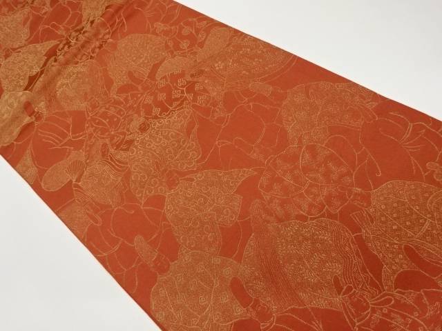 古代人物模様織出し袋帯【リサイクル】【中古】【着】(prc)