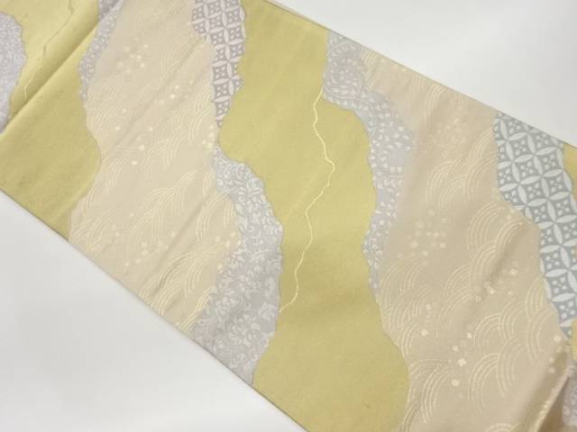 道長取に花唐草・七宝模様織出し袋帯【リサイクル】【中古】【着】(prc)｜Kimono-Shinei　２号店