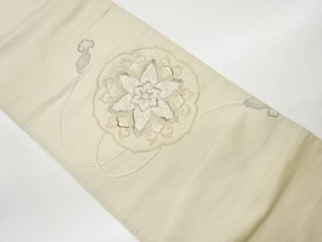 鏡裏模様刺繍袋帯【リサイクル】【中古】【着】(prc)