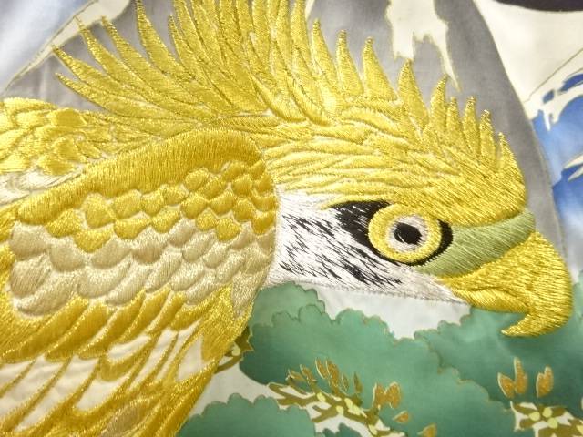 楽天市場】鷹に松模様刺繍紋付男児着物（長襦袢・内袖付き