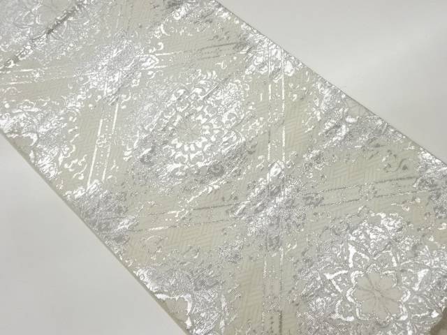 華文に襷・唐草模様織出し袋帯【リサイクル】【中古】【着】