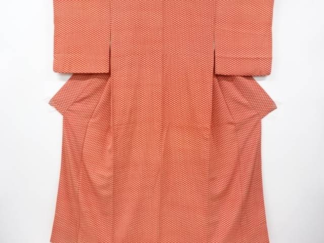 斜め格子に花模様小紋着物【リサイクル】【中古】【着】