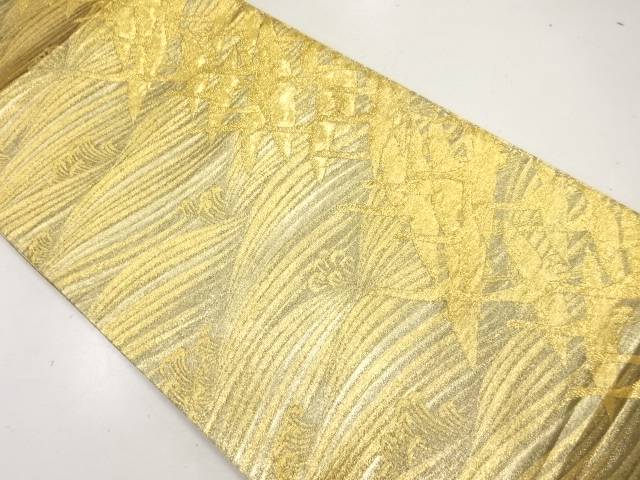 荒波に群鶴模様織出し袋帯【リサイクル】【中古】【着】