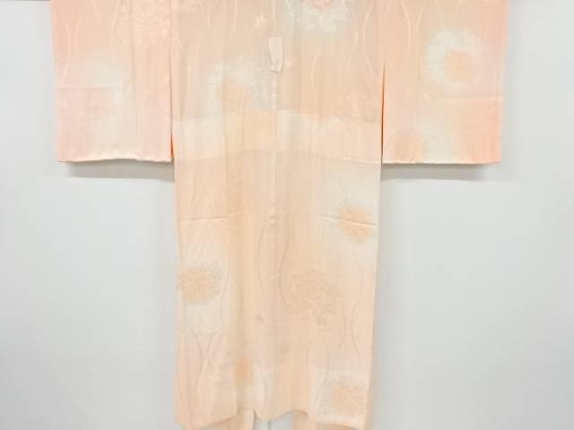 立涌に花薬玉模様織り出し単衣長襦袢【リサイクル】【中古】【着】