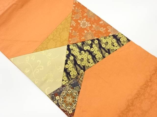 切り嵌めに華紋・花々模様織出し名古屋帯【中古】【着】｜Kimono-Shinei　２号店