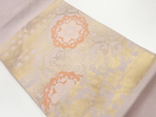華紋に花唐草模様織出し名古屋帯【中古】【着】 11,544円