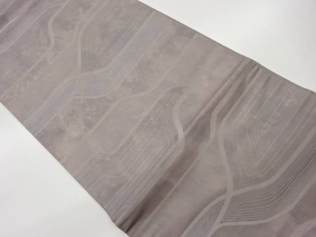 変わり横段模様織出し開き名古屋帯（額縁仕立て）【中古】【着】