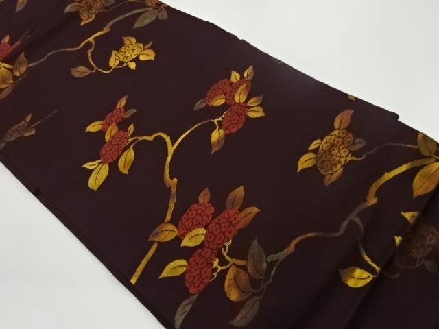 枝花模様織出し名古屋帯【中古】【着】 11,100円