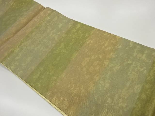 引箔横段模様織出し全通袋帯【中古】【着】