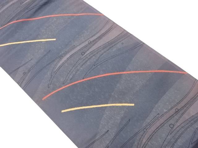 ys7405973; 変わり横段に抽象模様織出し袋帯【着】 正絹袋帯 変わり織 縞