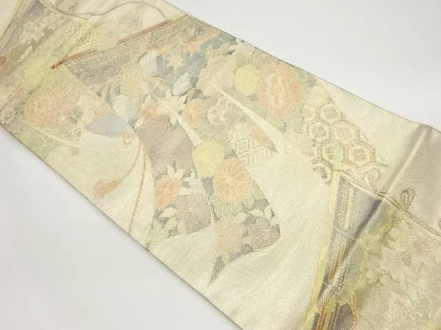 佐賀錦几帳に鳳凰・花々模様織出し袋帯【中古】【着】｜Kimono-Shinei　２号店