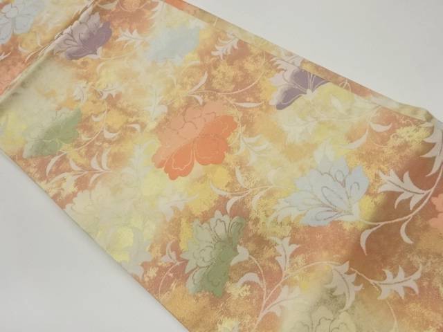 花唐草模様織出し名古屋帯【中古】【着】