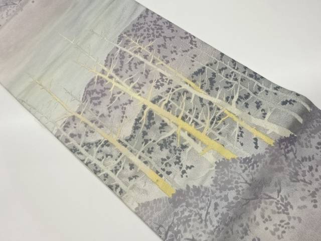 山並みに木々模様織出し袋帯【中古】【着】｜Kimono-Shinei　２号店