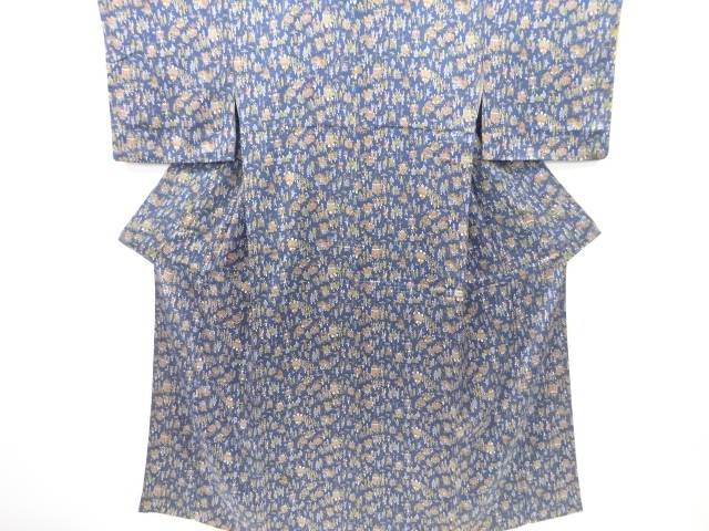 時代人物模様小紋着物【リサイクル】【中古】【着】