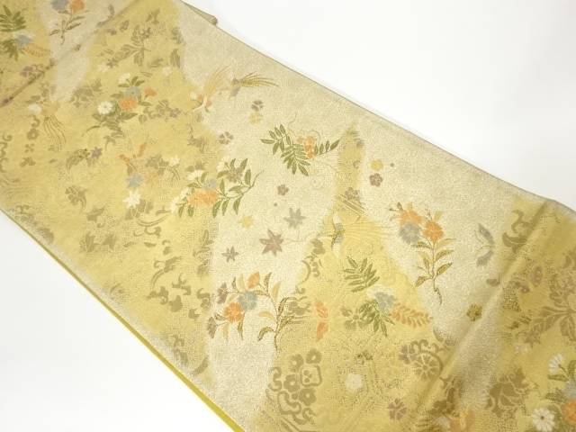 道長鳳凰草花文織出し袋帯【中古】【着】｜Kimono-Shinei　２号店