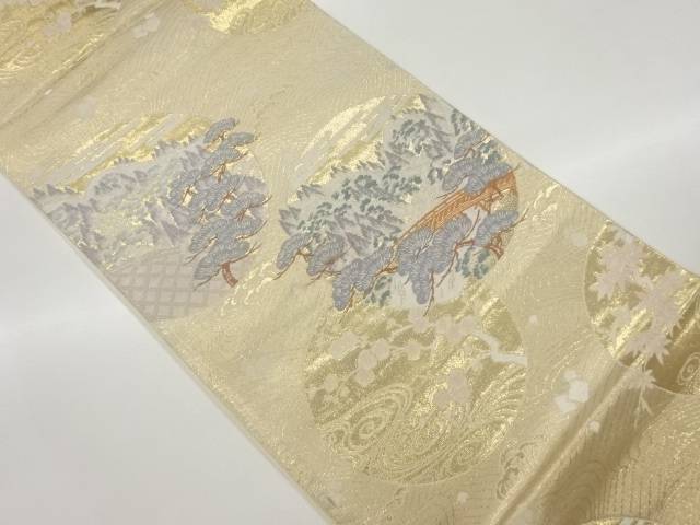 山水円窓文織出し袋帯【中古】【着】｜Kimono-Shinei　２号店