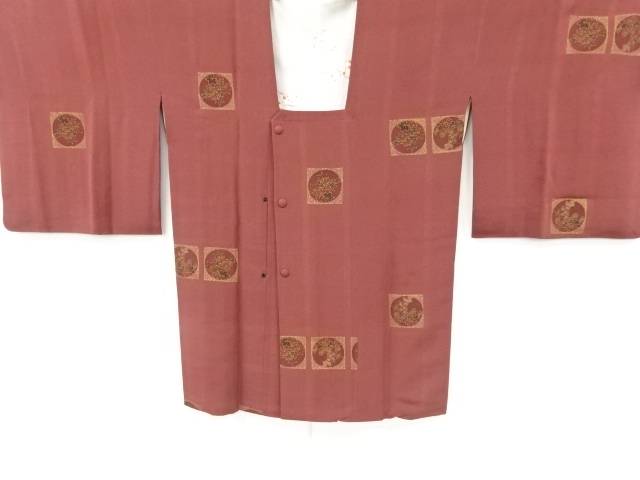 丸紋に橘・紅葉模様道行コート【中古】【着】