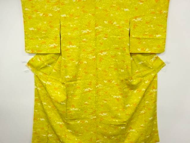 草花模様小紋着物【中古】【着】