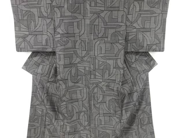 抽象模様織り出し本場結城紬100亀甲着物(石下)【中古】【着】｜Kimono-Shinei　２号店