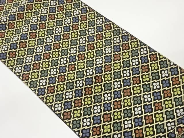 松皮菱に花菱模様織出し袋帯【中古】【着】｜Kimono-Shinei　２号店