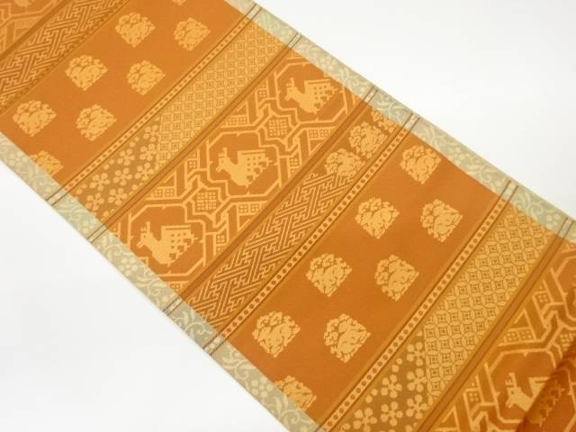 横段に有栖川・古典柄模様織出し全通袋帯【中古】【着】｜Kimono-Shinei　２号店