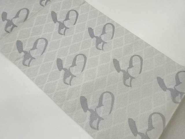 染織工芸作家 瀧川龍生作　「和」模様織出し袋帯【中古】【着】
